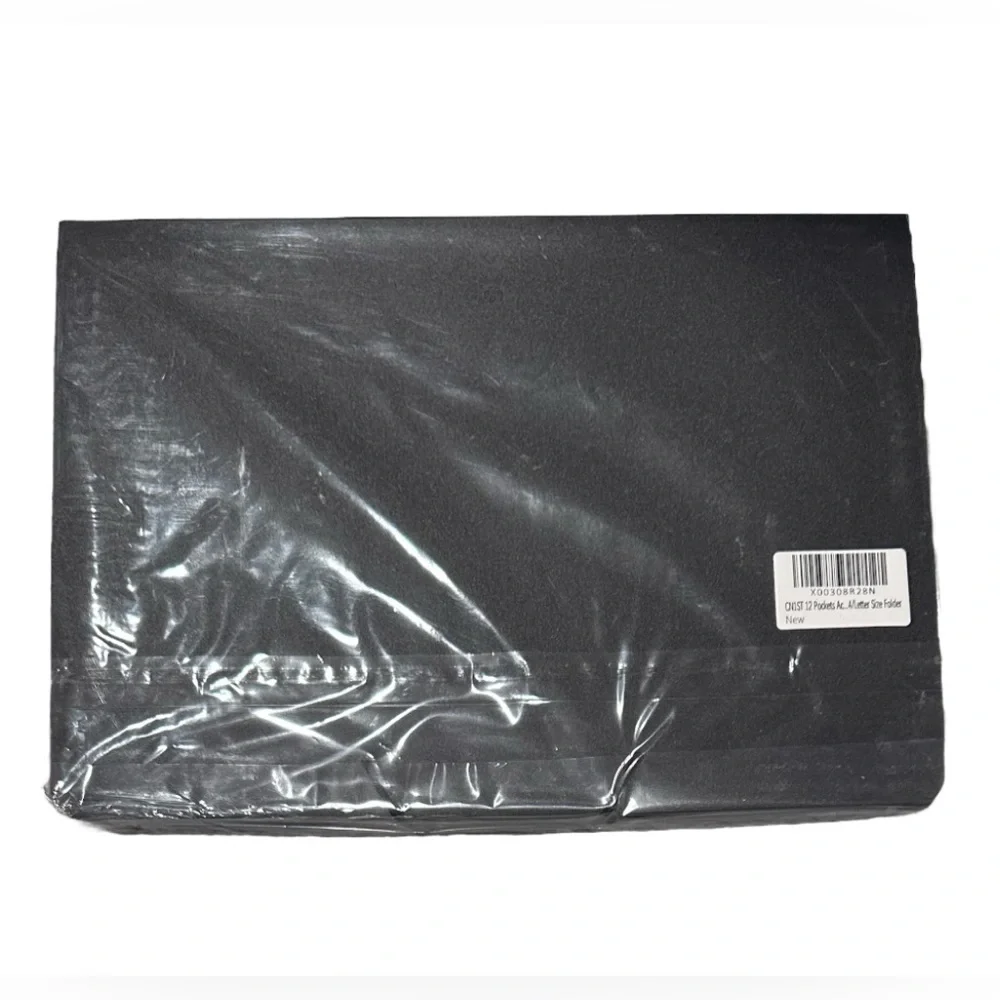 Portable Expanding 12-Pocket Black Accordion File Folder Document Organizer NWT